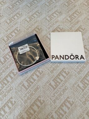 Pandora Radiating Heart Clasp Bangle Bracelet